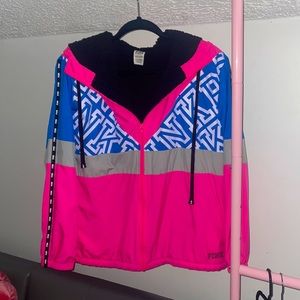 VS Pink sherpa lined windbreaker jacket